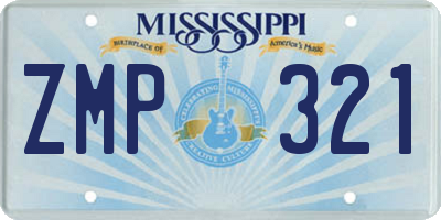 MS license plate ZMP321