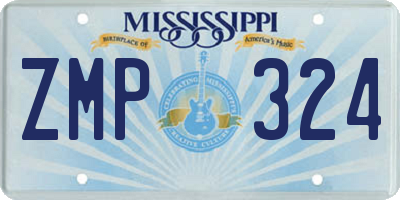 MS license plate ZMP324