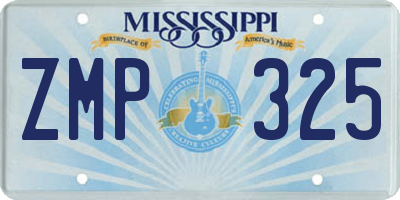 MS license plate ZMP325