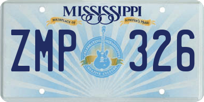 MS license plate ZMP326