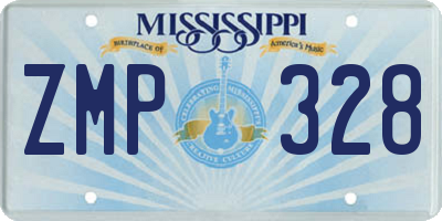 MS license plate ZMP328