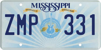 MS license plate ZMP331