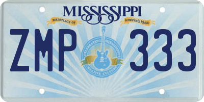 MS license plate ZMP333