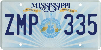 MS license plate ZMP335