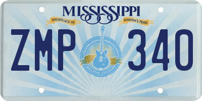 MS license plate ZMP340