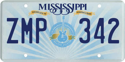 MS license plate ZMP342