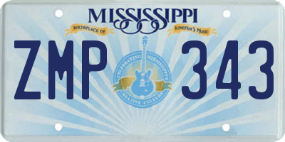 MS license plate ZMP343