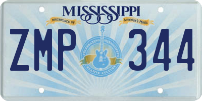 MS license plate ZMP344