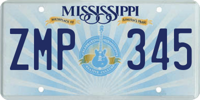 MS license plate ZMP345