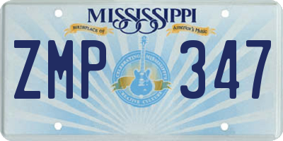 MS license plate ZMP347