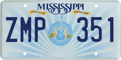 MS license plate ZMP351