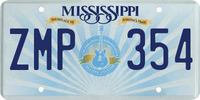 MS license plate ZMP354