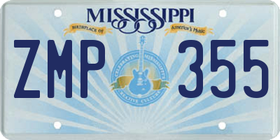 MS license plate ZMP355