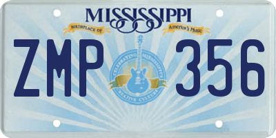MS license plate ZMP356