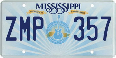 MS license plate ZMP357