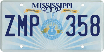 MS license plate ZMP358