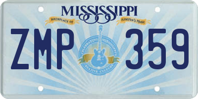 MS license plate ZMP359