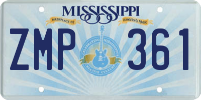 MS license plate ZMP361