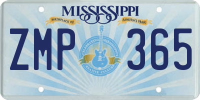 MS license plate ZMP365