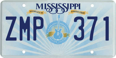 MS license plate ZMP371