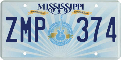 MS license plate ZMP374