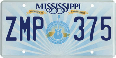 MS license plate ZMP375