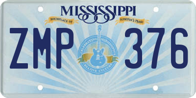 MS license plate ZMP376