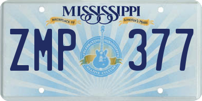 MS license plate ZMP377