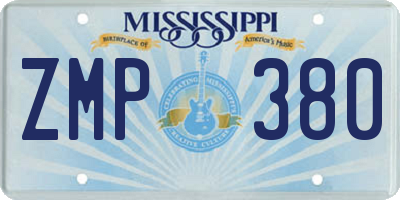 MS license plate ZMP380