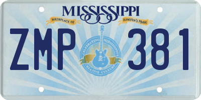 MS license plate ZMP381