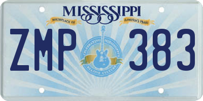 MS license plate ZMP383
