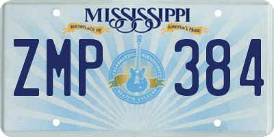 MS license plate ZMP384