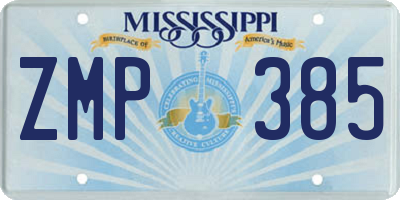 MS license plate ZMP385