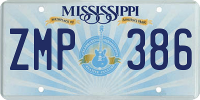 MS license plate ZMP386
