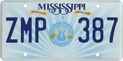 MS license plate ZMP387