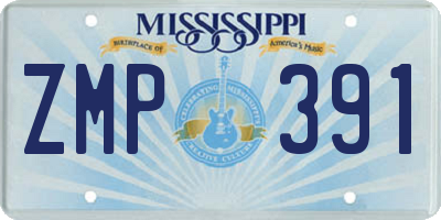 MS license plate ZMP391