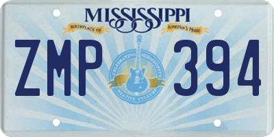 MS license plate ZMP394