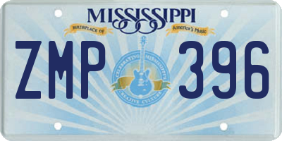 MS license plate ZMP396