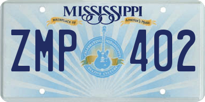 MS license plate ZMP402