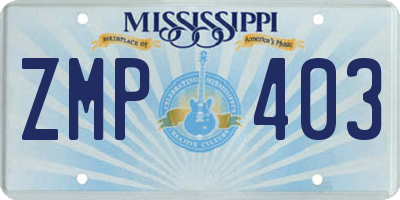MS license plate ZMP403