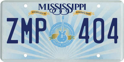 MS license plate ZMP404