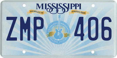 MS license plate ZMP406