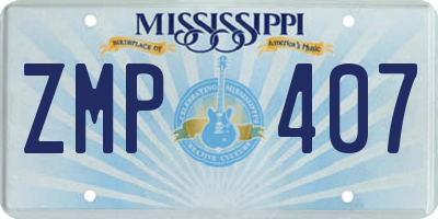 MS license plate ZMP407