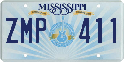 MS license plate ZMP411
