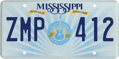 MS license plate ZMP412