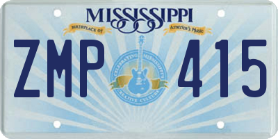 MS license plate ZMP415