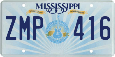 MS license plate ZMP416