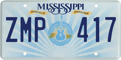 MS license plate ZMP417