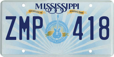 MS license plate ZMP418