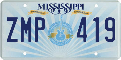 MS license plate ZMP419